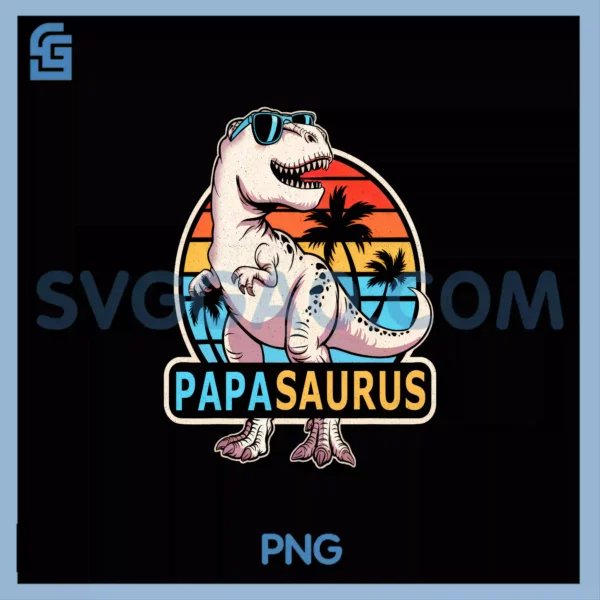 Papa Saurus PNG, T Rex Men Daddy Dad Dinosaur Family Matching PNG