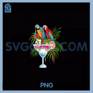 Parrots Drinking Margarita PNG, It's 5 O'clock Somewhere PNG