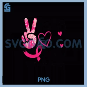 Peace Love Cure Pink Ribbon PNG, Breast Cancer Awareness PNG