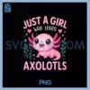 Just A Girl Who Loves Axolotls PNG, Axolotl Kawaii PNG