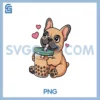 Kids Kawaii French Bulldog Dog Drink PNG, Bubble Gils Puppy PNG