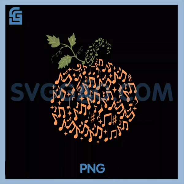 Music Notes Pumpkin Fall Music PNG, Teacher Autumn Halloween PNG