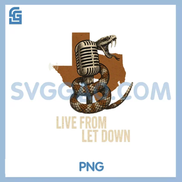 Live from Let Down PNG, Vintage Mic & Texas Rattlesnake PNG