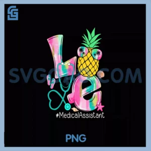 Love Nurse Summer Pineapple Flip Flop PNG, Medical Assistant PNG
