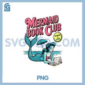 Mermaid Book Club PNG, Reading Lover Cute Beach Book PNG