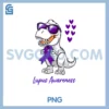 T'rex Dinosaur Lupus PNG, Awareness Day Dino Toddlers PNG