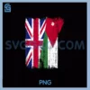 UK Jordan Half Flag PNG, British Jordanian Roots PNG