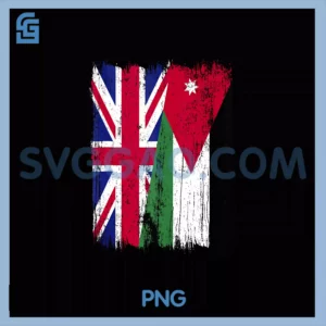UK Jordan Half Flag PNG, British Jordanian Roots PNG