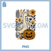 Vintage Floral Boho Silly PNG, Goose Pumpkin Cute Halloween Fall PNG