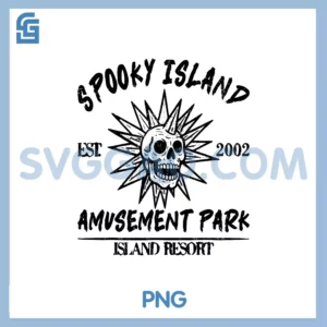 Vintage Spooky Island Est 2002 PNG, Amusement Park Island PNG