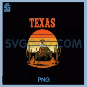 Vintage Texas Texan Rodeo Bronc PNG, Riding Cowboy Texas Rodeo PNG