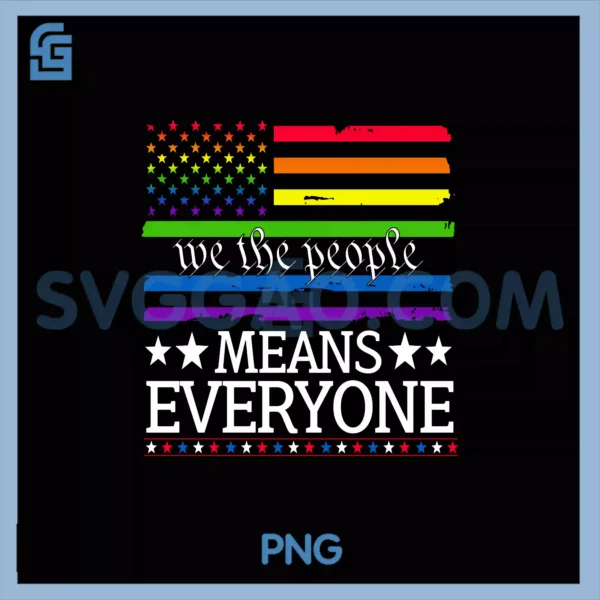 We The People Means Everyone US PNG, Constitution LGBT Pride Flag PNG