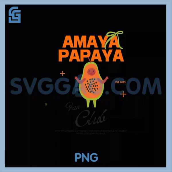 AMAYA PAPAYA FAN CLUB TOP PNG, AMAYA PAPAYA ISLAND LOVE PNG