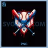 American Baseball PNG, Drip Graffiti Ball and Bat PNG