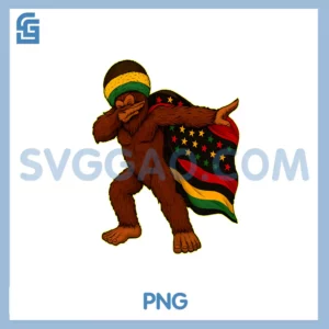 Bigfoot Dabbing in Juneteenth PNG, Celebration of Freedom & Unity PNG