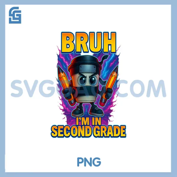 Bruh I'm In Second Grade PNG, Italian Brainrot Back To School PNG