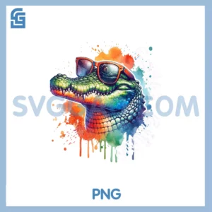 Gator Gitmo PNG, Alligator Sunglasses Watercolor Apreal PNG