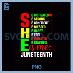 Juneteenth 1865 Day Juneteenth 2025 PNG, She is Confident Strong PNG