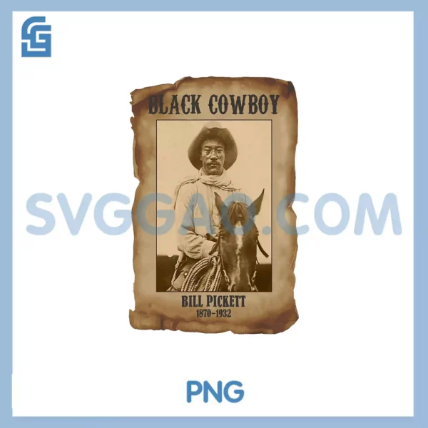 Black Cowboy Bill Pickett PNG, Western Rodeo Melanin History PNG
