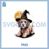 Cute Goldendoodle Dog Witch Hat FPNG, Halloween Dog Lovers PNG