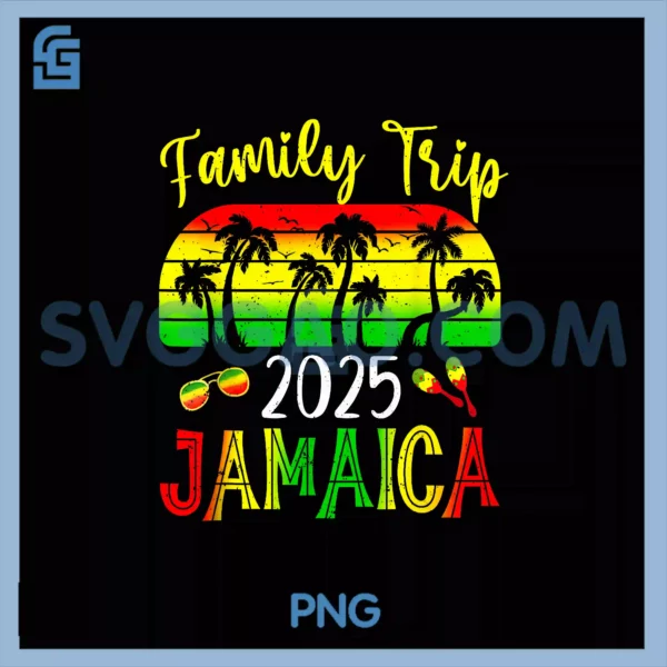 Family Trip Jamaica 2025 PNG, Summer Vacation Beach Matching PNG