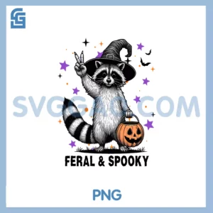 Feral & Spooky PNG, Creepy Raccoon Feral & Spooky Hallowen PNG