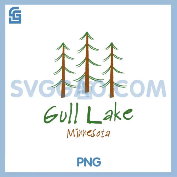 Gull Lake Minnesota PNG, Brainerd Lakes Area Minimalist Trees PNG
