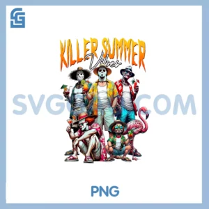 Killer Summer Vibes Beach Vacation PNG, Horror Summer Beach PNG