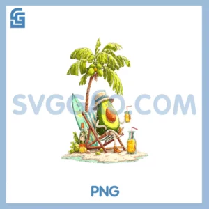 Avocado Holds Fruit Colorful PNG, Art Skimboard Motif Avocado PNG