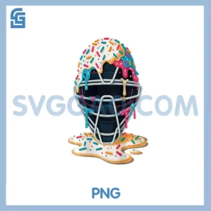 Baseball Catcher Mask PNG, Ice Cream Dripping Baseball (ON BACK) PNG