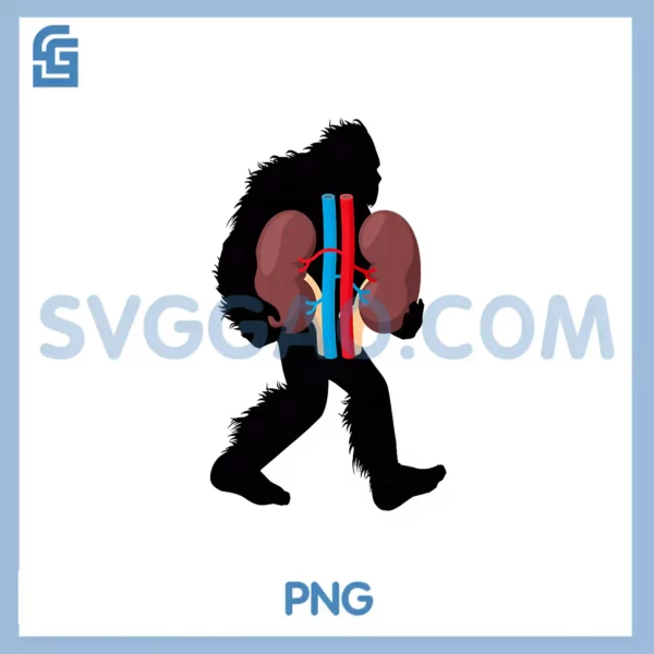 Bigfoot With Kidneys PNG, Cryptid Nephrology Sasquatch Dialysis PNG