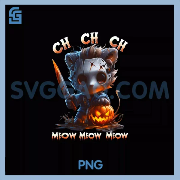 Ch Ch Ch Meow Meow Meow PNG, Horror Movies Halloween Cat PNG