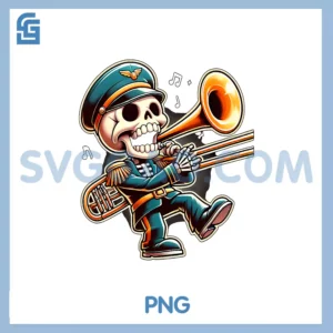 Halloween Skeleton Trombone PNG