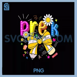 Hello Pre'K PNG, Team Bow First Day of School Boys Girls Outfit PNG