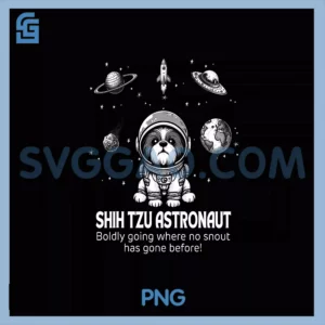 Shih Tzu Astronaut PNG, Dog Lovers Space Canines PNG