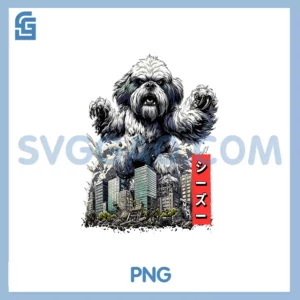 Shih Tzu Dog Kaiju Monster PNG, Japanese PNG
