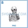 Skeleton Drinking Coffee PNG, Gothic Peace Sign Halloween Grunge PNG