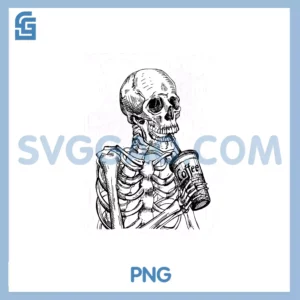 Skeleton Drinking Coffee PNG, Gothic Peace Sign Halloween Grunge PNG