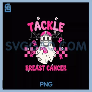 Tackle Breast Cancer PNG, Football Ghost Pink Halloween PNG