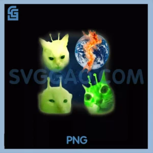 Three Glorps PNG, Alien Cat Meme Brainrot Dank Silly Cat PNG