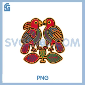 Tribal Birds Colorful Guna Mola PNG, Art Design traditional PNG