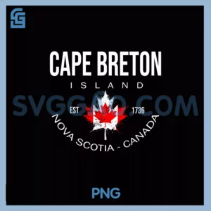 Vintage Cape PNG, Breton Island, Retro Nova scotia canada leaf PNG
