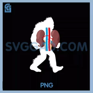 Bigfoot Carrying PNG, Kidneys Cryptid Sasquatch Dialysis PNG