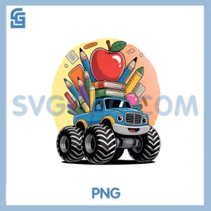Boys First Day of School PNG, Monster Truck Kids Back to School PNG