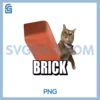 Brick Cat PNG, Cat Throwing Brick Angry Cat Meme Brainrot PNG