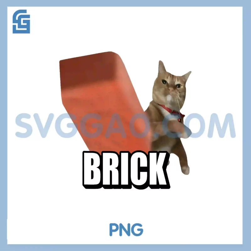 Brick Cat PNG, Cat Throwing Brick Angry Cat Meme Brainrot PNG