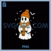 Ghost Drinking Coffee PNG, Halloween Ghost Iced Coffee PNG
