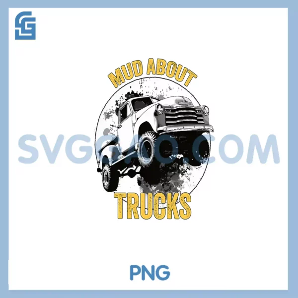 Retro Mud About Trucks PNG, Old Classic Pickup Truck PNG