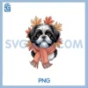 Shih Tzu Dog PNG, Fall Scarf Dogs Autumn Leaves ThanksgivingPNG