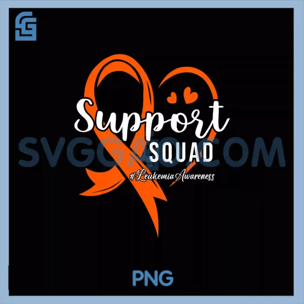Support Squad Orange PNG, Ribbon Leukemia Blood Cancer Awareness PNG